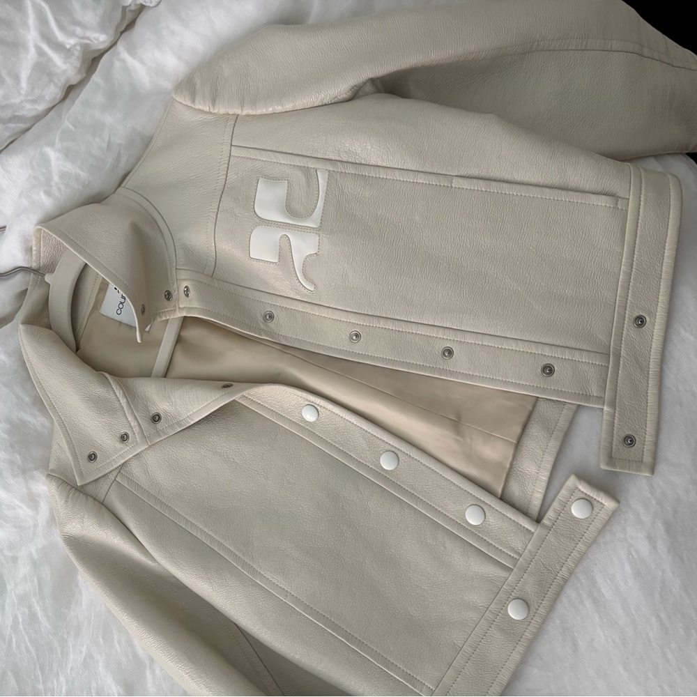 Courreges Cream Vinyl Jacket size 40 (fits like a 4)